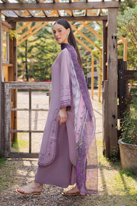 GARNET-3PIECE LAWN EMBROIDERED SHIRT WITH CHIFFON PRINTED DUPATTA AND TROUSER-BIC-4856