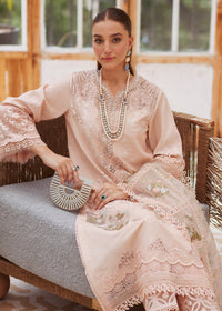 CRIMSON-3PC LAWN LASERWORK EMBROIDERED SHIRT WITH CHIFFON PRINTED EMBROIDERED DUPATTA AND TROUSER-BIC-4648