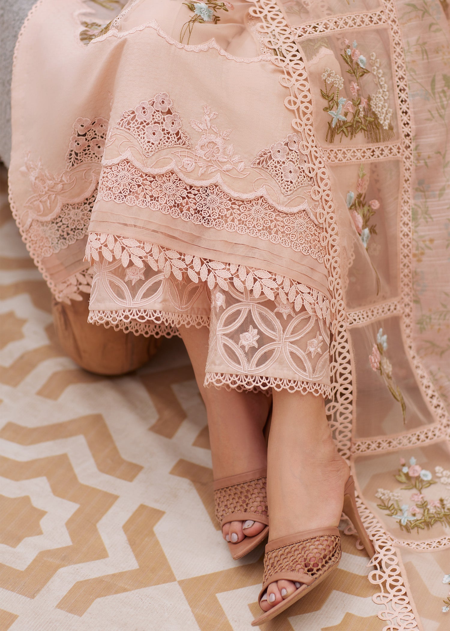 CRIMSON-3PC LAWN LASERWORK EMBROIDERED SHIRT WITH CHIFFON PRINTED EMBROIDERED DUPATTA AND TROUSER-BIC-4648