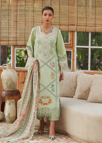 CRIMSON-3PC LAWN CHIKAANKARI EMBROIDERED SHIRT WITH CHIFOON PRINTED DUPATTA AND EMB TROUSER-BIC-4748