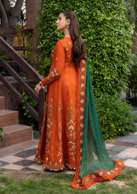 ANEELAS-FROCK 3PC LAWN EMBROIDERED SHIRT WITH CHIFFON EMBROIDERED DUPATTA AND TROUSER-4858