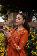 ANEELAS-FROCK 3PC LAWN EMBROIDERED SHIRT WITH CHIFFON EMBROIDERED DUPATTA AND TROUSER-4858
