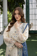 MEHMAL-SNOW DROP--LAWN EMBROIDERED-MBN-03