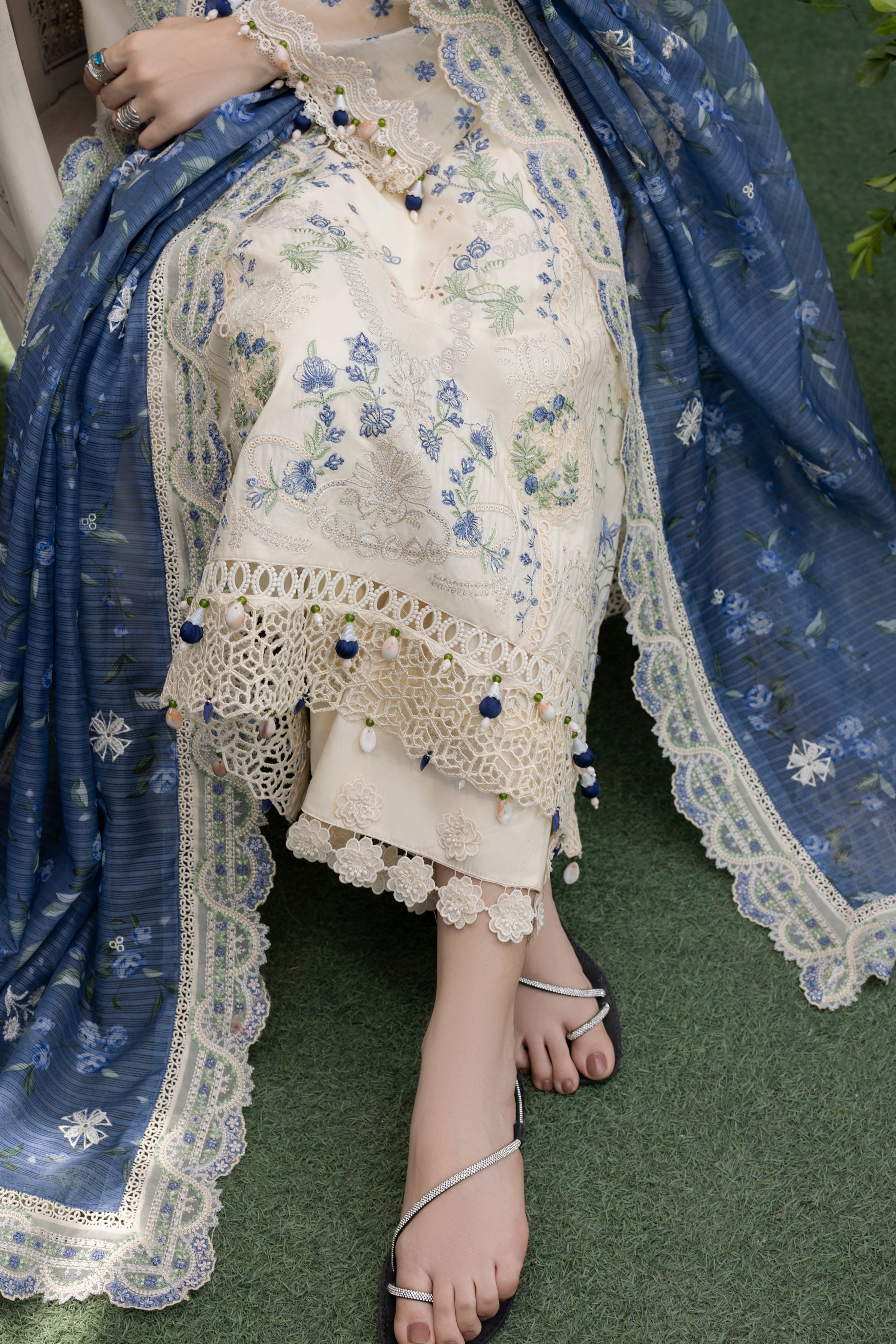 MEHMAL-SNOW DROP--LAWN EMBROIDERED-MBN-03