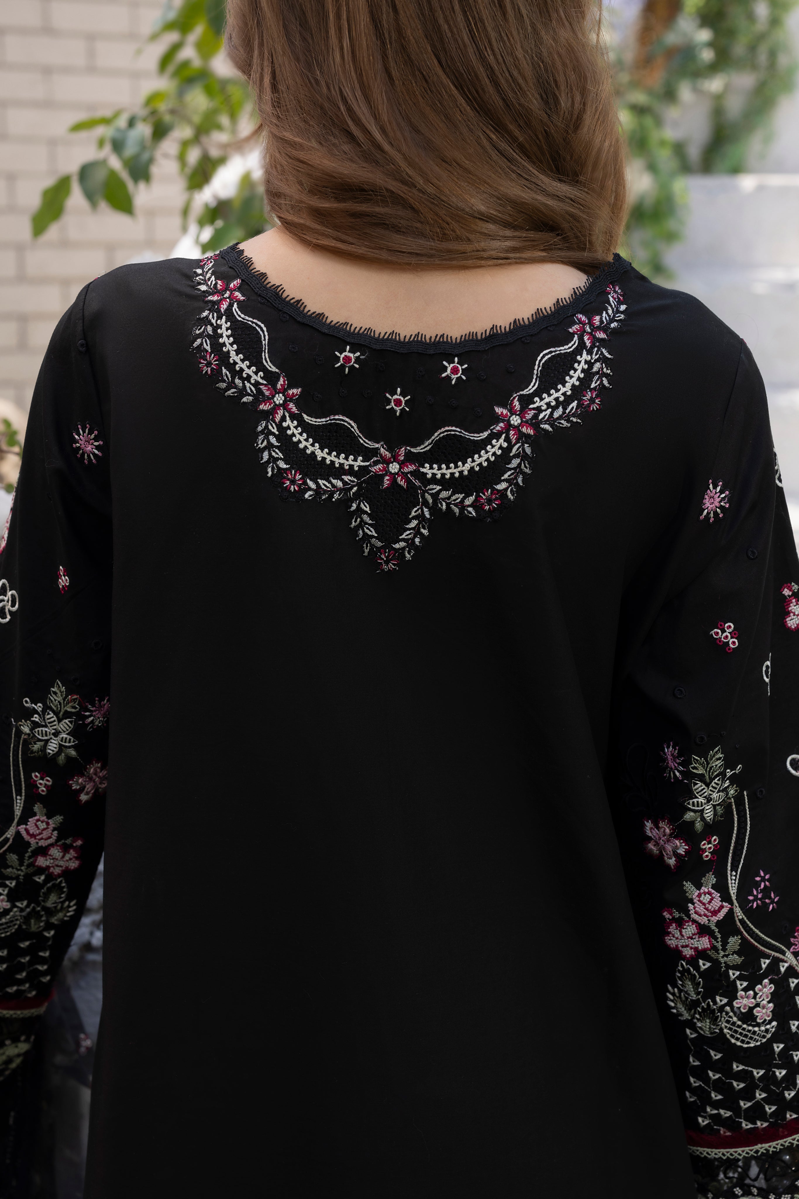 MEHMAL-MUSK BLACK-LAWN EMBROIDERED-MBN-10
