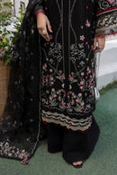 MEHMAL-MUSK BLACK-LAWN EMBROIDERED-MBN-10