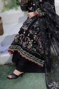 MEHMAL-MUSK BLACK-LAWN EMBROIDERED-MBN-10