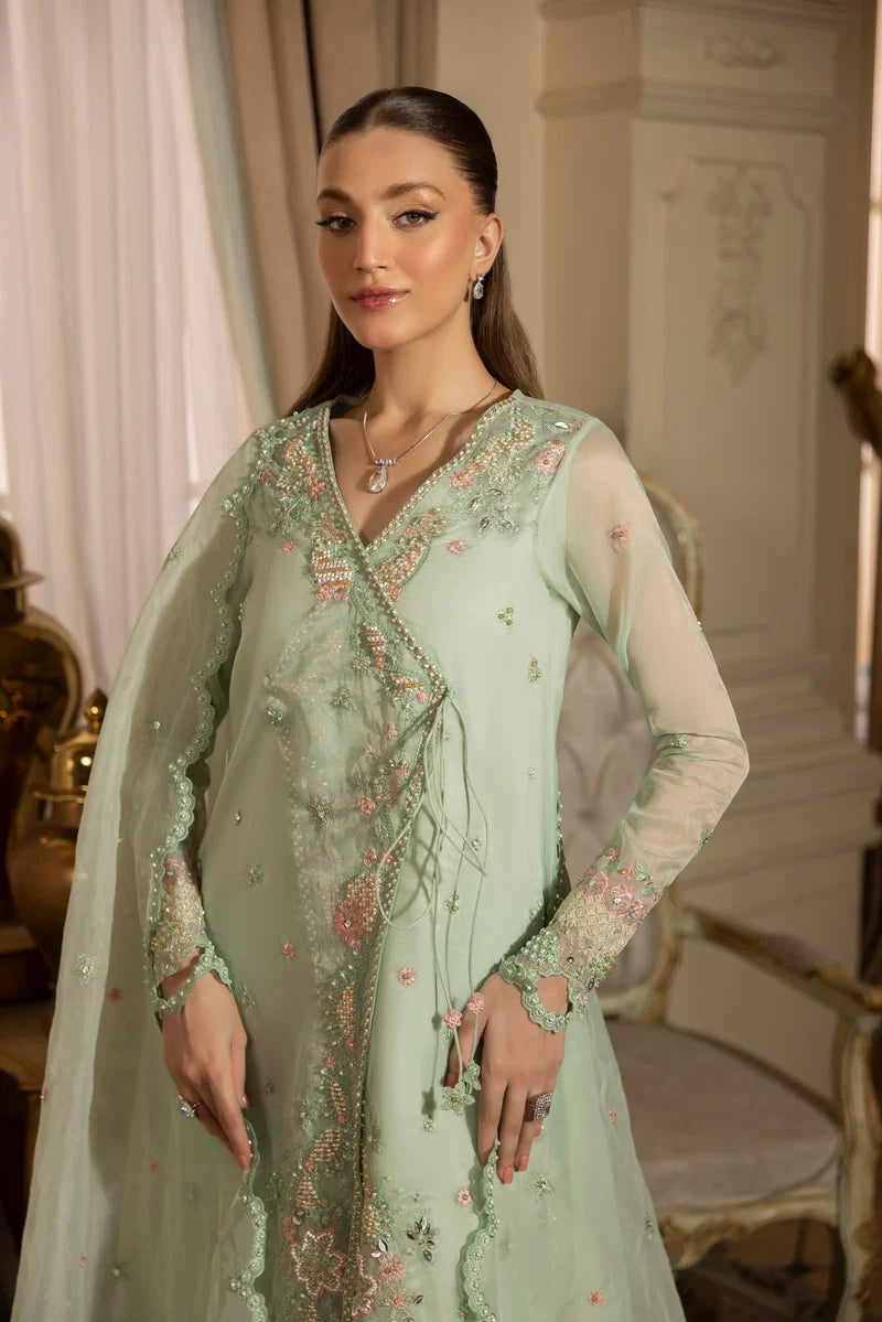 MEHMAL_ICE BLUE GRACE-0RGANZA HAND ENSEMBLE EMBROIDERED-D-100013