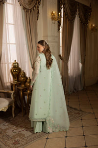 MEHMAL_ICE BLUE GRACE-0RGANZA HAND ENSEMBLE EMBROIDERED-D-100013