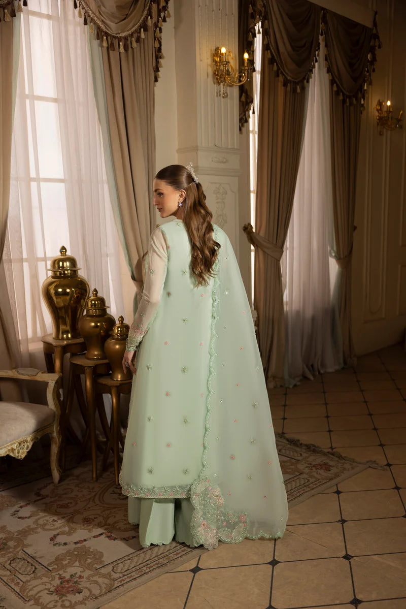 MEHMAL_ICE BLUE GRACE-0RGANZA HAND ENSEMBLE EMBROIDERED-D-100013