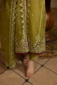 MEHMAL_GREEN EMERALD-0RGANZA HAND EMBELLISHED EMBROIDERED-D-100014