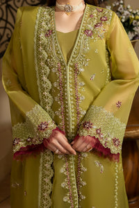 MEHMAL_GREEN EMERALD-0RGANZA HAND EMBELLISHED EMBROIDERED-D-100014