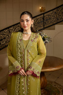 MEHMAL_GREEN EMERALD-0RGANZA HAND EMBELLISHED EMBROIDERED-D-100014