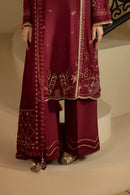 MEHMAL_ROYAL RUBY-RAW SILK HAND EMBELLISHED EMBROIDERED-D-100015