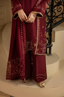 MEHMAL_ROYAL RUBY-RAW SILK HAND EMBELLISHED EMBROIDERED-D-100015