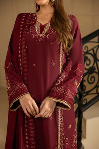MEHMAL_ROYAL RUBY-RAW SILK HAND EMBELLISHED EMBROIDERED-D-100015