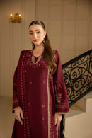 MEHMAL_ROYAL RUBY-RAW SILK HAND EMBELLISHED EMBROIDERED-D-100015