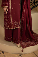 MEHMAL_ROYAL RUBY-RAW SILK HAND EMBELLISHED EMBROIDERED-D-100015