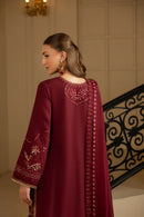 MEHMAL_ROYAL RUBY-RAW SILK HAND EMBELLISHED EMBROIDERED-D-100015