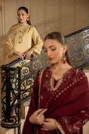 MEHMAL_ROYAL RUBY-RAW SILK HAND EMBELLISHED EMBROIDERED-D-100015