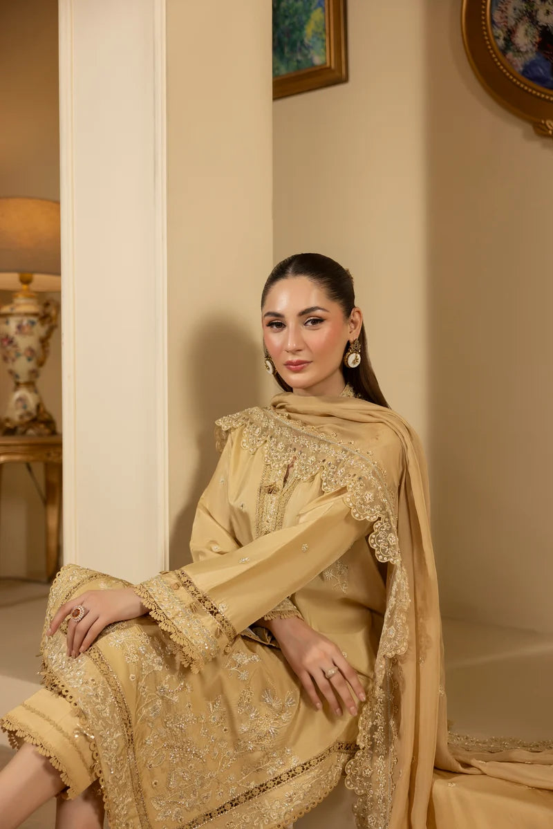 MEHMAL_DESERT GOLDRAW -RAW SILK HAND EMBELLISHED EMBROIDERED-D-100016