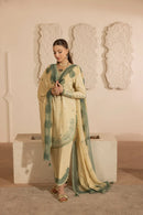 MEHMAL_IVORY BLOOM-RAW SILK HAND ENSEMBLE EMBROIDERED-D-100012