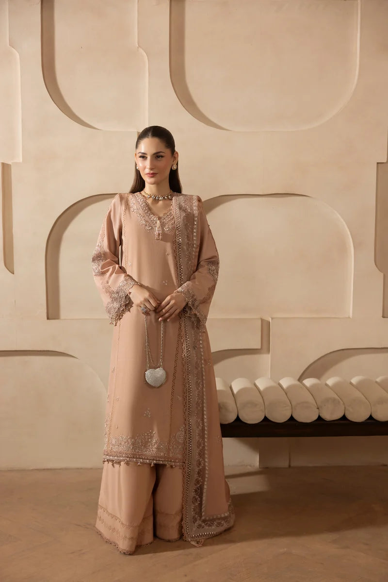 MEHMAL_DUSTY ROSE-RAW SILK HAND ENSEMBLE EMBROIDERED-ADR-100011