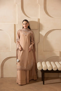 MEHMAL_DUSTY ROSE-RAW SILK HAND ENSEMBLE EMBROIDERED-ADR-100011