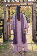 GARNET-3PIECE LAWN EMBROIDERED SHIRT WITH CHIFFON PRINTED DUPATTA AND TROUSER-BIC-4856