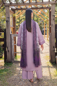 GARNET-3PIECE LAWN EMBROIDERED SHIRT WITH CHIFFON PRINTED DUPATTA AND TROUSER-BIC-4856