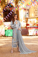 ANEELAS-3PC LAWN EMBROIDERED SHIRT WITH CHIFFON EMBROIDRED DUPATTA & EMB TROUSER-BIC-4790