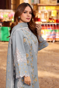ANEELAS-3PC LAWN EMBROIDERED SHIRT WITH CHIFFON EMBROIDRED DUPATTA & EMB TROUSER-BIC-4790