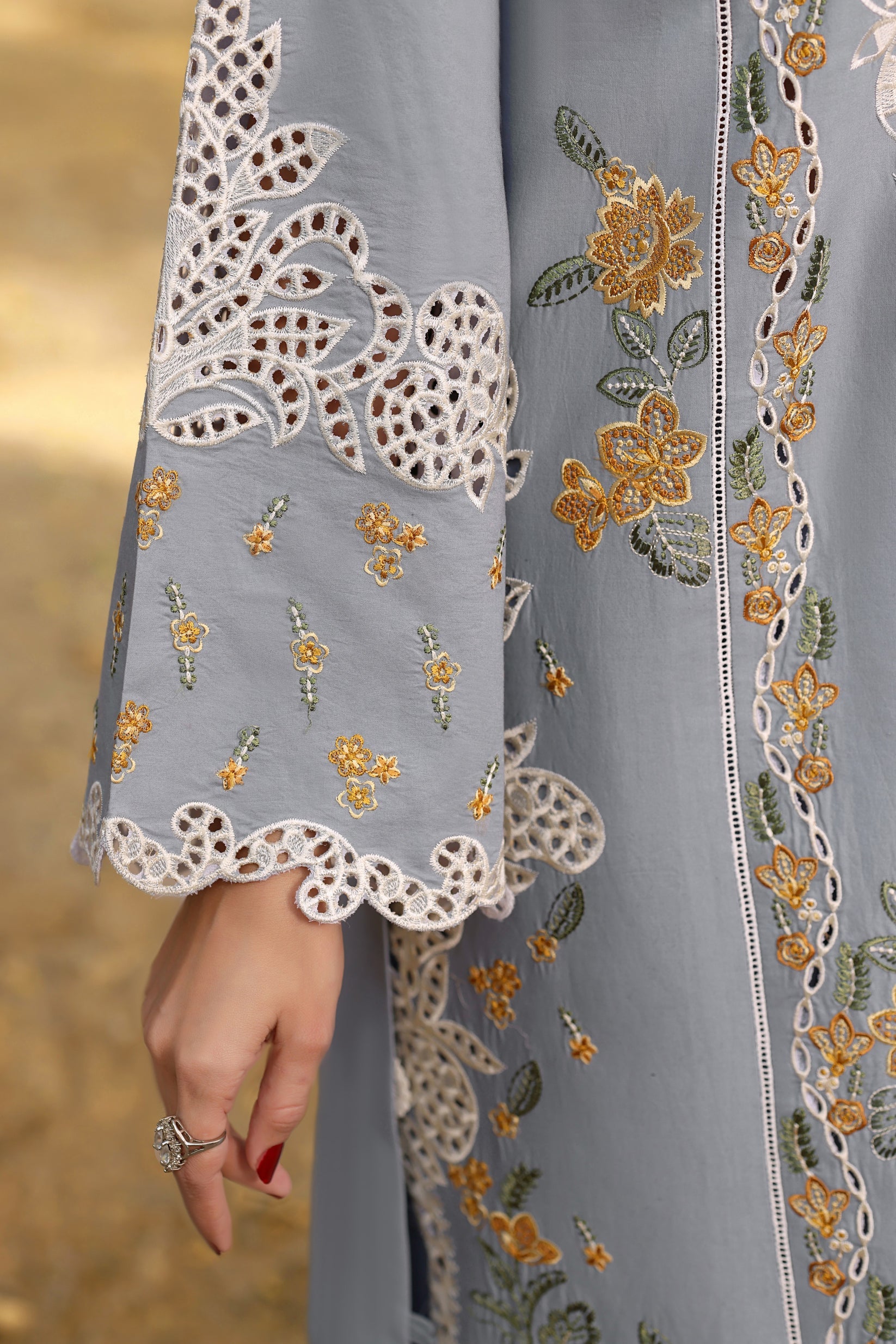 ANEELAS-3PC LAWN EMBROIDERED SHIRT WITH CHIFFON EMBROIDRED DUPATTA & EMB TROUSER-BIC-4790