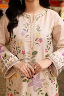 IZNIK-3PC DHANAK EMBROIDERED SHIRT WITH WOOL DIGITAL PRINT SHAWL AND TROUSER-BIC-5093