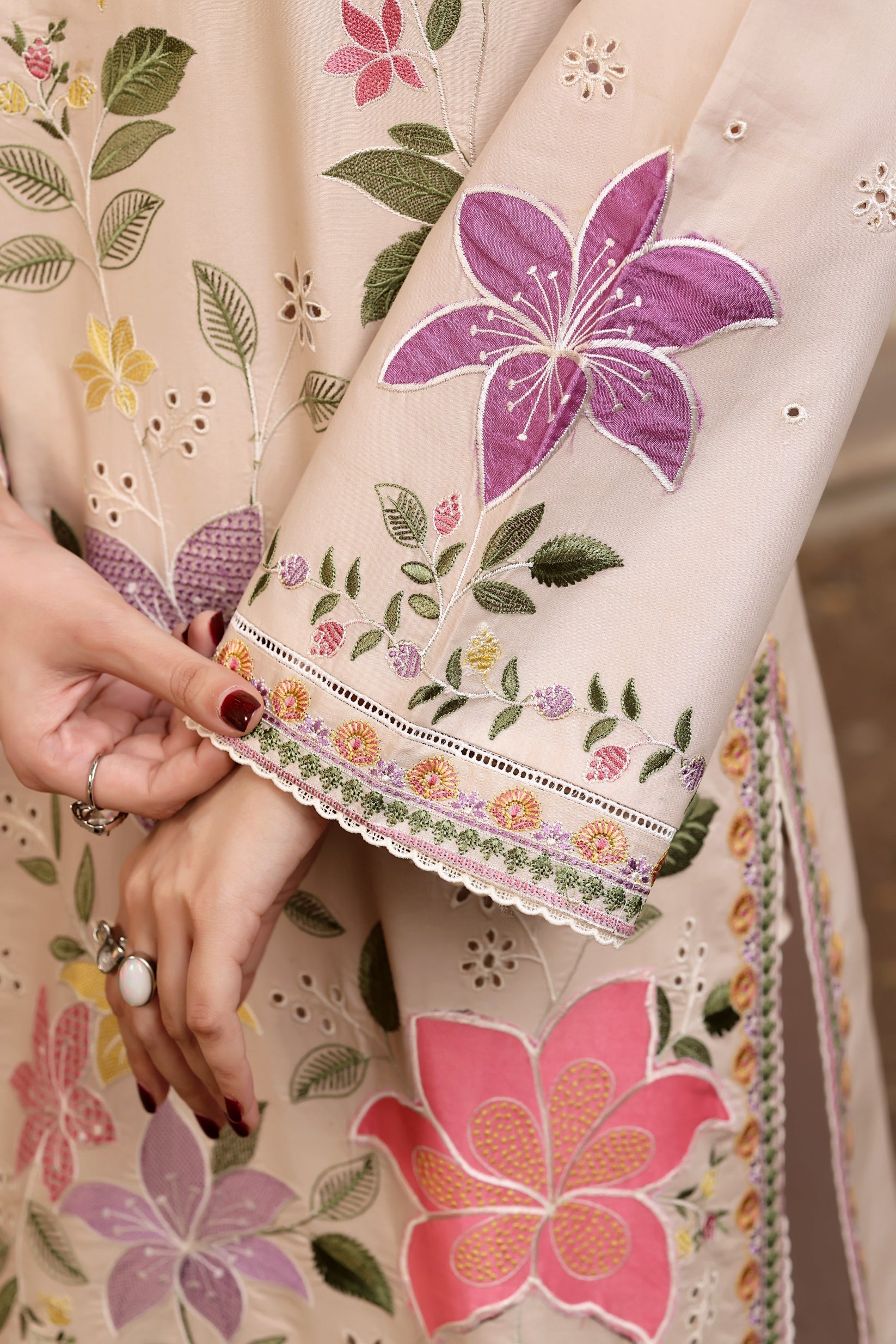 IZNIK-3PC DHANAK EMBROIDERED SHIRT WITH WOOL DIGITAL PRINT SHAWL AND TROUSER-BIC-5093