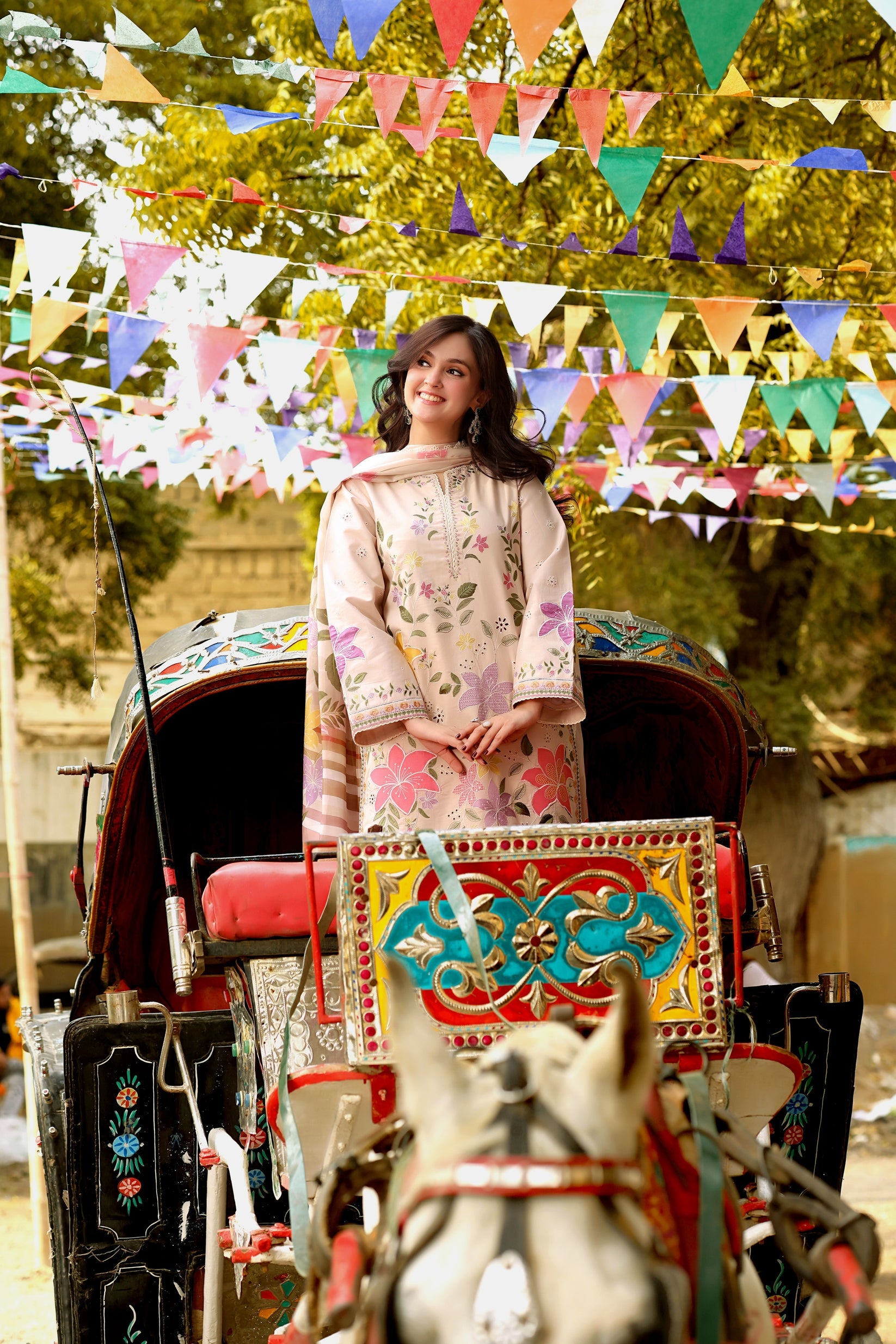 IZNIK-3PC DHANAK EMBROIDERED SHIRT WITH WOOL DIGITAL PRINT SHAWL AND TROUSER-BIC-5093