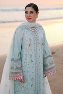 QALAMQAR-3PC LAWN CHIKANKAARI EMBROIDERED SHIRT WITH KHAADI NET EMBROIDERED DUPATTA AND TROUSER-BIC-4789