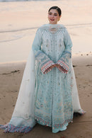 QALAMQAR-3PC LAWN CHIKANKAARI EMBROIDERED SHIRT WITH KHAADI NET EMBROIDERED DUPATTA AND TROUSER-BIC-4789