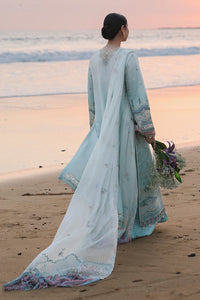 QALAMQAR-3PC LAWN CHIKANKAARI EMBROIDERED SHIRT WITH KHAADI NET EMBROIDERED DUPATTA AND TROUSER-BIC-4789