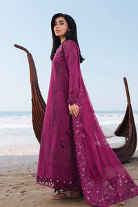 QALAMQAR-3PC LAWN EMBROIDERED SHIRT WITH KHAADI NET SILK EMBROIDERED BORDER DUPATTA AND TROUSER-BIC-4835