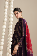 JAZMIN-3PC LAWN EMBROIDERED SHIRT WITH SILK PRINTED DUPATTA AND TROUSER-BIC-4897