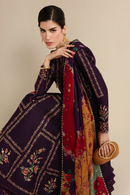 JAZMIN-3PC LAWN EMBROIDERED SHIRT WITH SILK PRINTED DUPATTA AND TROUSER-BIC-4897