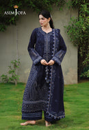 ASIM JOFA-3PC DHANAK EMBROIDERED SHIRT WITH DHANAK EMBROIDERED SHAWL AND EMB TROUSER-BIC-5183