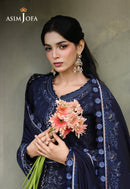 ASIM JOFA-3PC DHANAK EMBROIDERED SHIRT WITH DHANAK EMBROIDERED SHAWL AND EMB TROUSER-BIC-5183