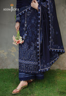 ASIM JOFA-3PC DHANAK EMBROIDERED SHIRT WITH DHANAK EMBROIDERED SHAWL AND EMB TROUSER-BIC-5183