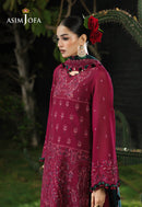 ASIM JOFA-3PC KARANDI EMBROIDERED SHIRT WITH KARANDI EMB SHAWL AND TROUSER-BIC-5235