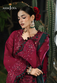 ASIM JOFA-3PC KARANDI EMBROIDERED SHIRT WITH KARANDI EMB SHAWL AND TROUSER-BIC-5235