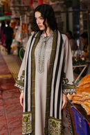 CHARIZMA-3PC KHADDAR PRINTED EMB SHIRT WITH KHADDAR PRINTED DUPATTA AND PRINT TROUSER-BIC-