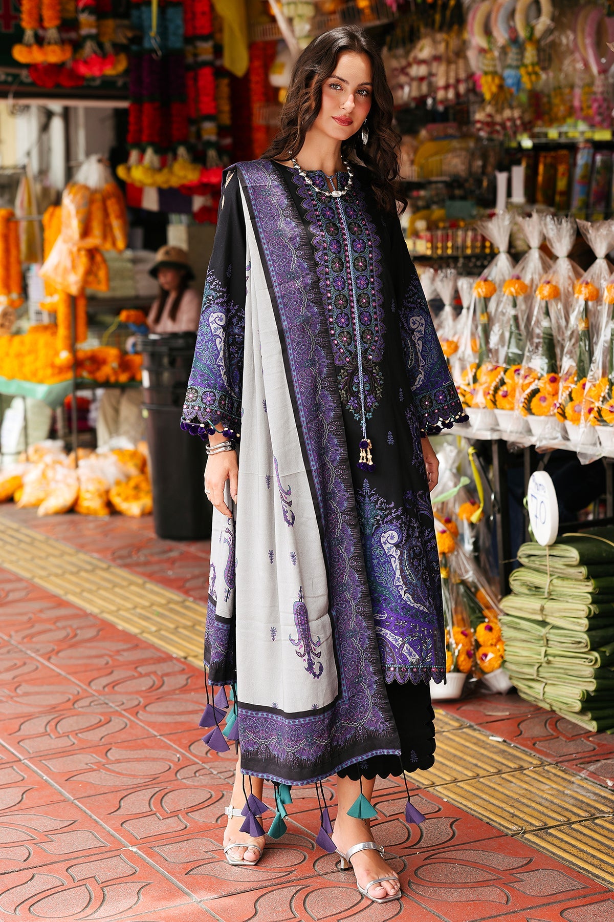 CHARIZMA-3PC KHADDAR PRINTED SHIRT WITH KHADDAR PRINTED DUPATTA AND PRINT TROUSER-BIC-2667