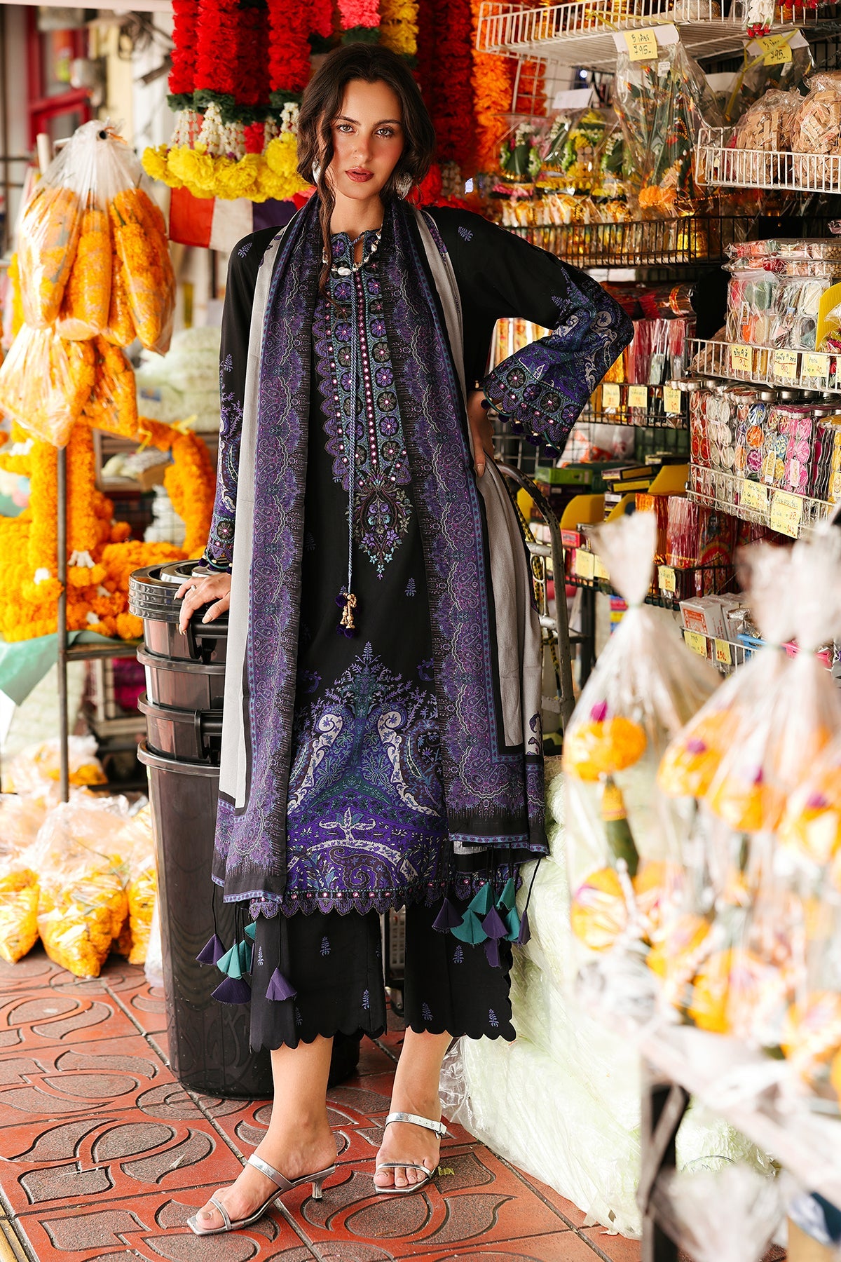 CHARIZMA-3PC KHADDAR PRINTED SHIRT WITH KHADDAR PRINTED DUPATTA AND PRINT TROUSER-BIC-2667